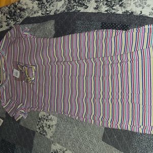 Stripped dress with matching mask